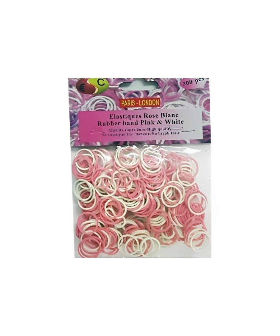 Elastiques Rose/Blanc 12pcs | europeaccessoires