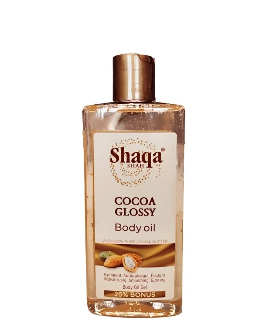 Huile corporelle brillante au cacao 250ml - Shaqa Shah