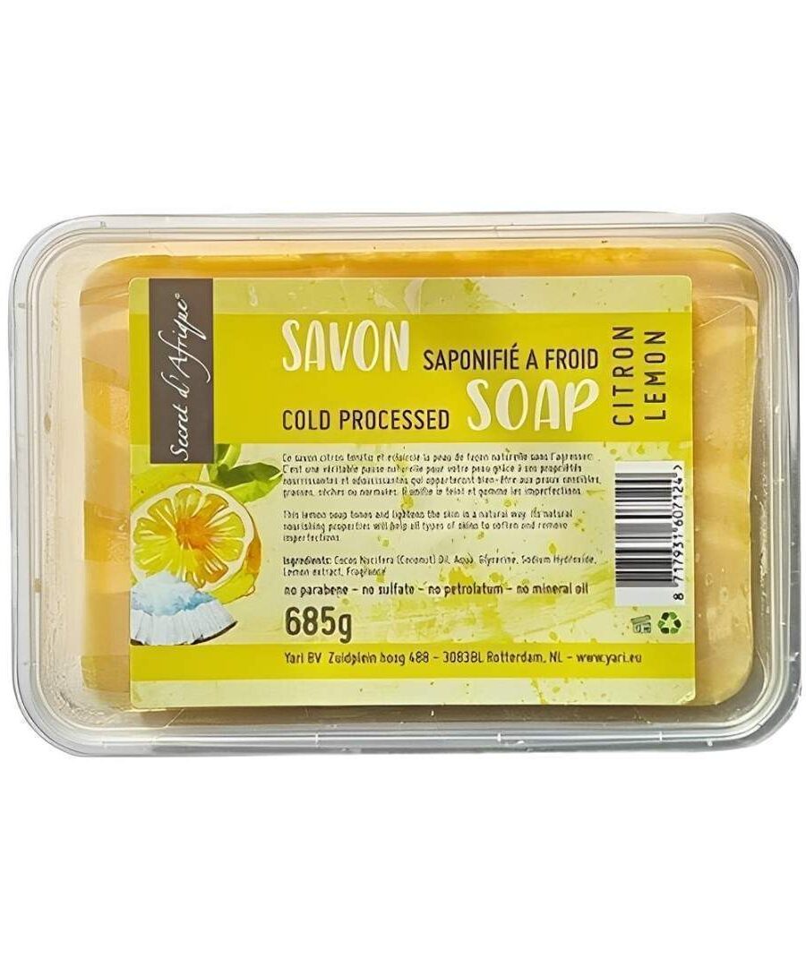 Savon Citron saponifié a froid 685g Secret D'Afrique