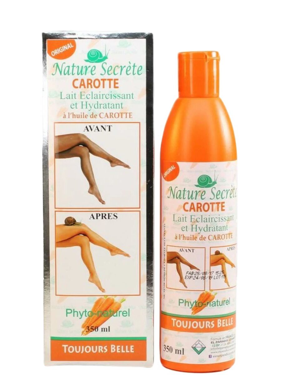 Lait éclaircissant et hydratant carotte 350ml - Nature secréte