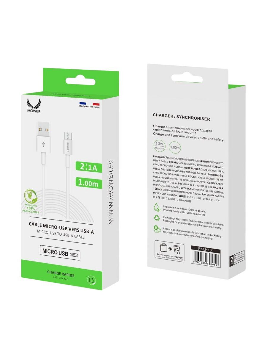 CÂBLE MICRO - USB VERS - USB A - IHOWER