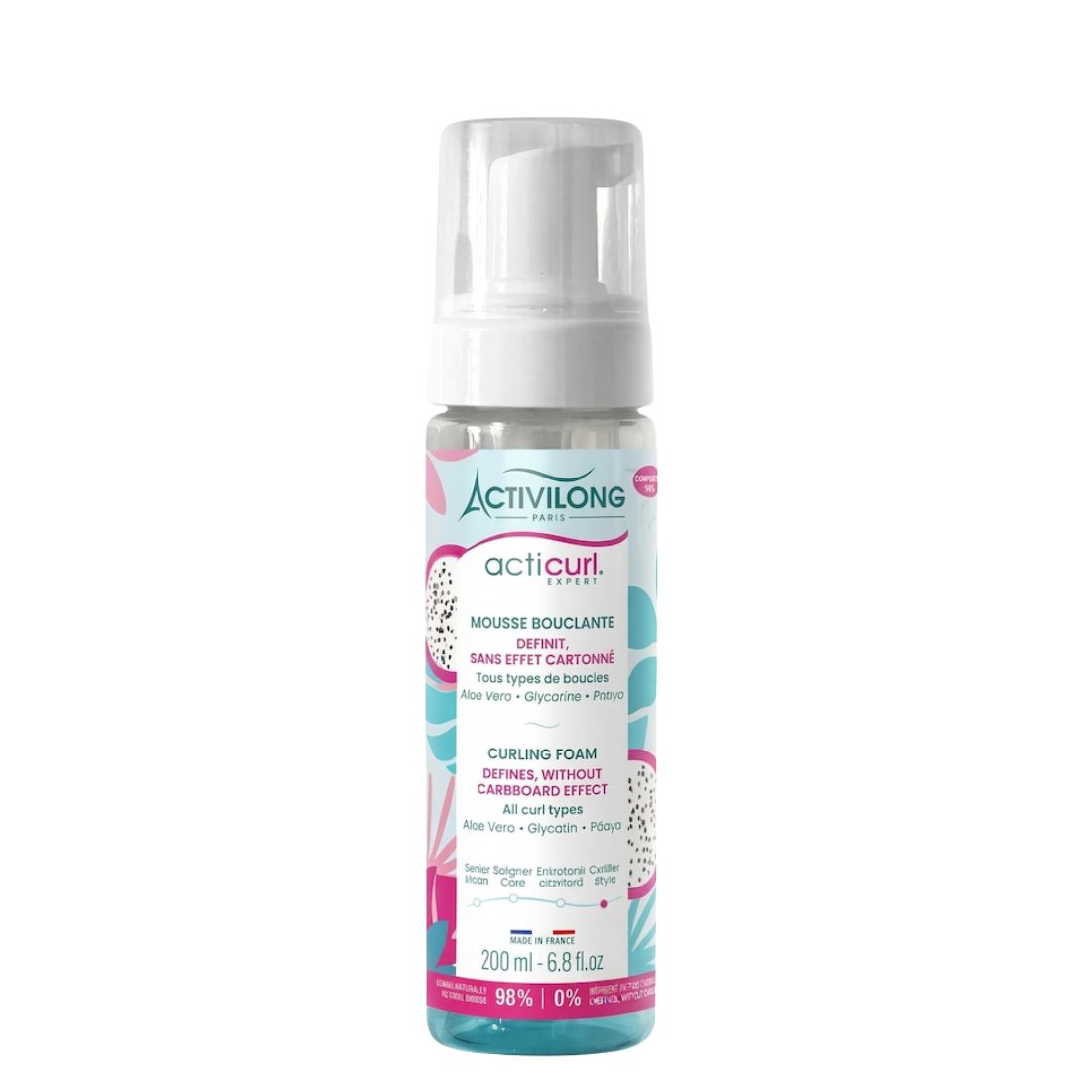 Mousse bouclante Acticurl Expert Activilong 200ml pour définition des boucles sans effet cartonné