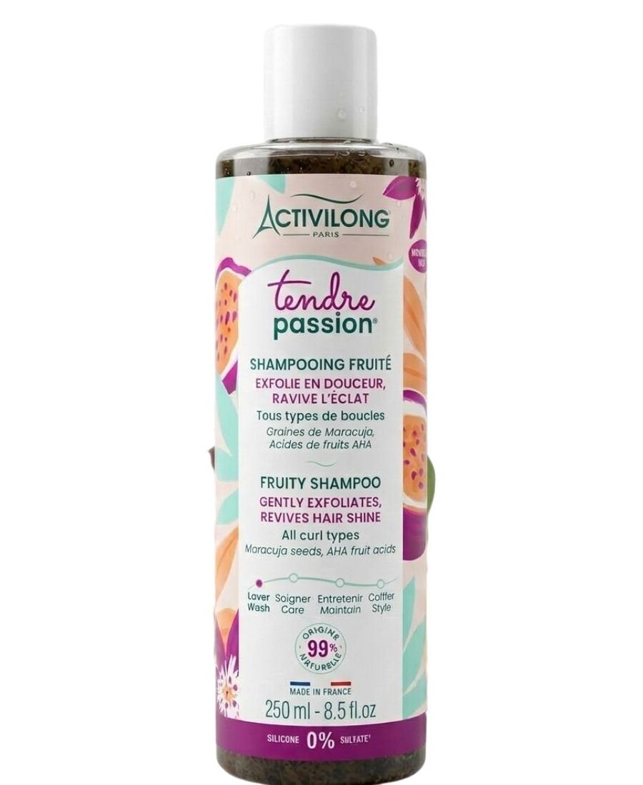 Shampoing Fruité Cheveux Bouclés Activilong Tendre Passion soin hydratant pour cheveux bouclés frisés et ondulés