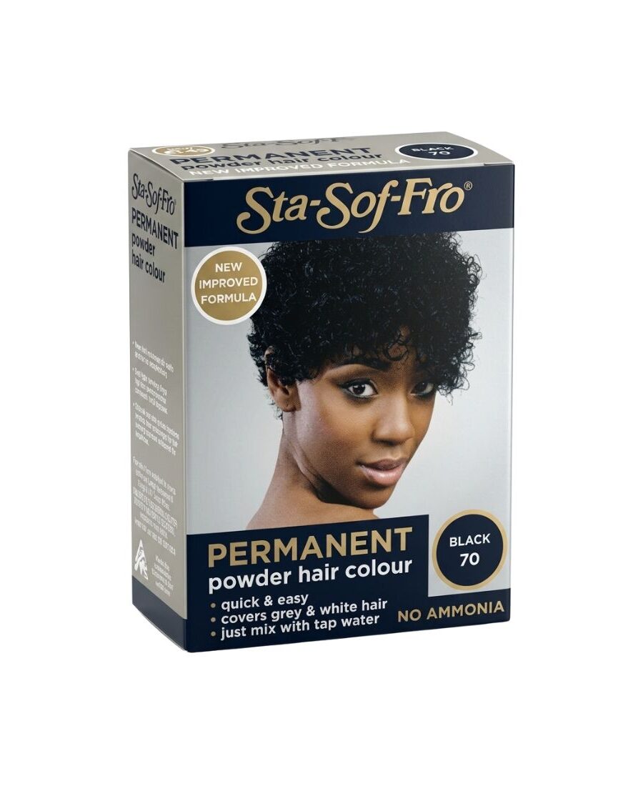 Boîte de coloration poudre Sta-Sof-Fro Black 70 pour cheveux noirs