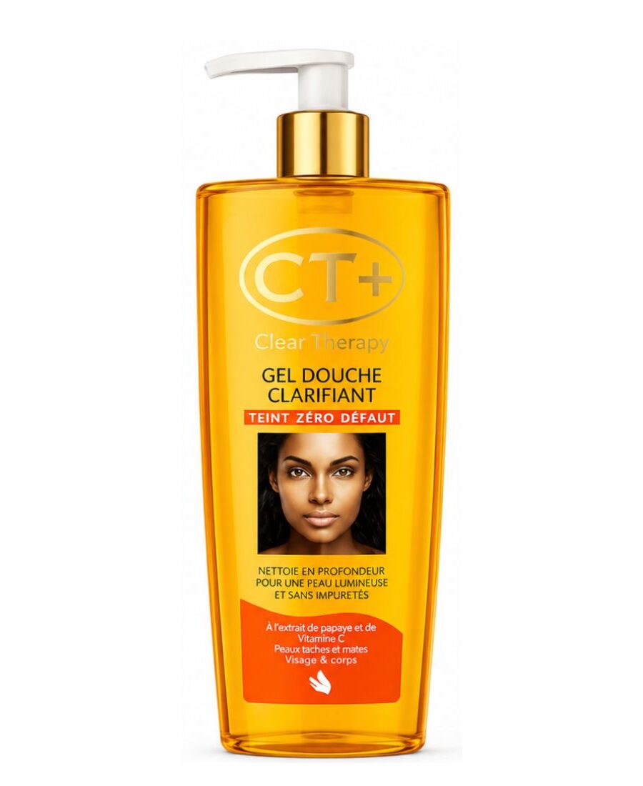 CT+ Gel Douche Clarifiant à l'huile de carotte pour un teint lumineux et sans taches.