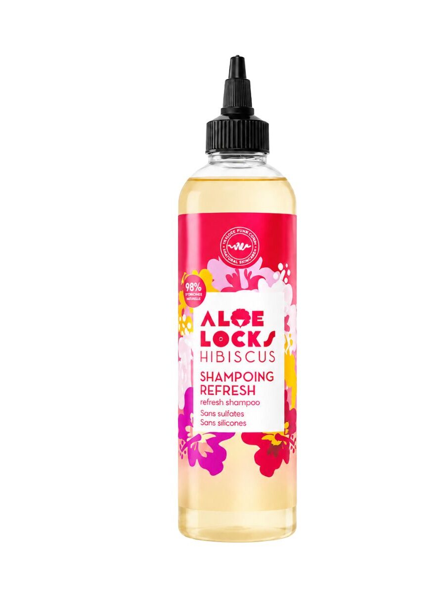 Flacon du shampooing refresh Aloe Locks Hibiscus 250ml du Labo Shandrani