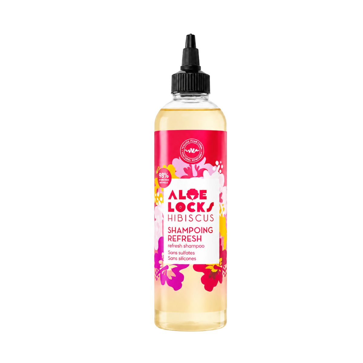 Flacon du shampooing refresh Aloe Locks Hibiscus 250ml du Labo Shandrani