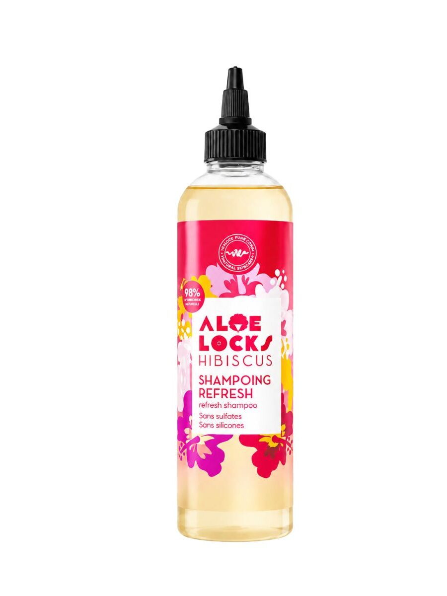 Flacon du shampooing refresh Aloe Locks Hibiscus 250ml du Labo Shandrani